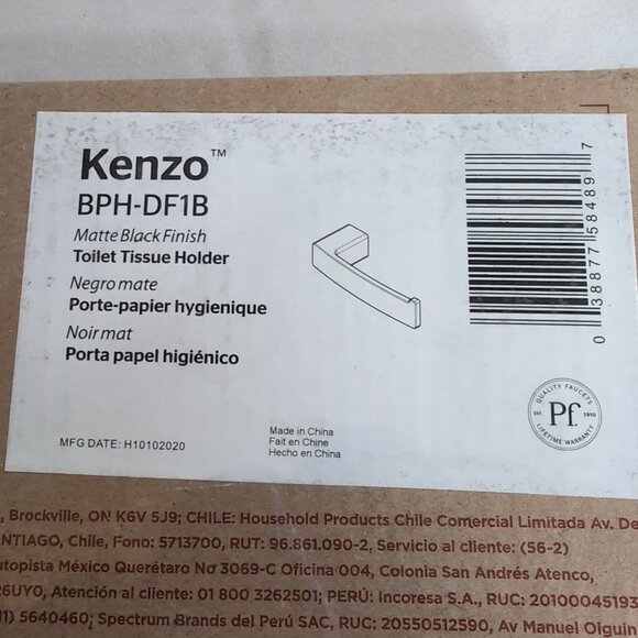 Pfister Kenzo Toilet Tissue Holder Matte Black BPH-DF Metal Paper BPH-DF1B NEW - Picture 3 of 10